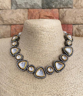 Victorian Style Oxidised Party Kundan Necklace Set For Ladies By Gehna Shop Victorian Necklace Sets
